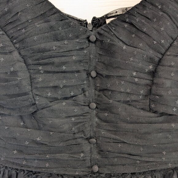 NWT Ivy City Co Gala Tulle Dress Small Whimsical Gather Skeleton Black Ballerina - Picture 7 of 16